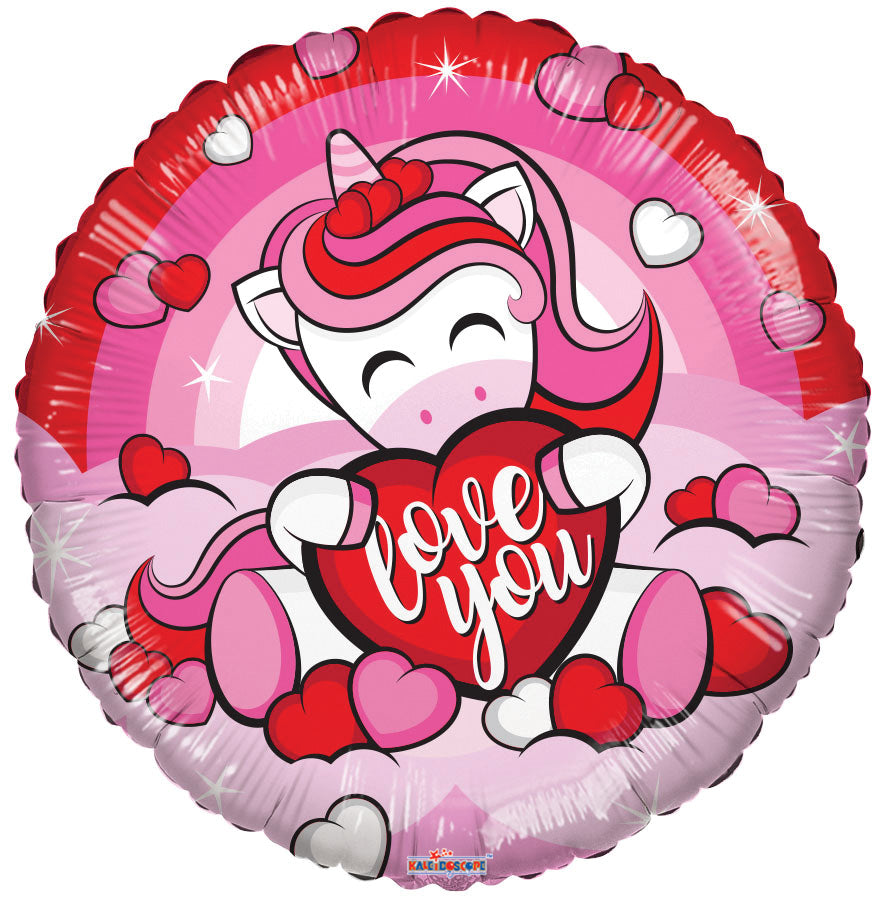 
            
                Load image into Gallery viewer, Love Unicorn With Heart Gellibean Foil Balloon 18&amp;quot;
            
        