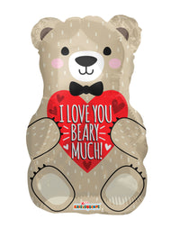 I Love You Bear With Bow Foil Balloon 18"