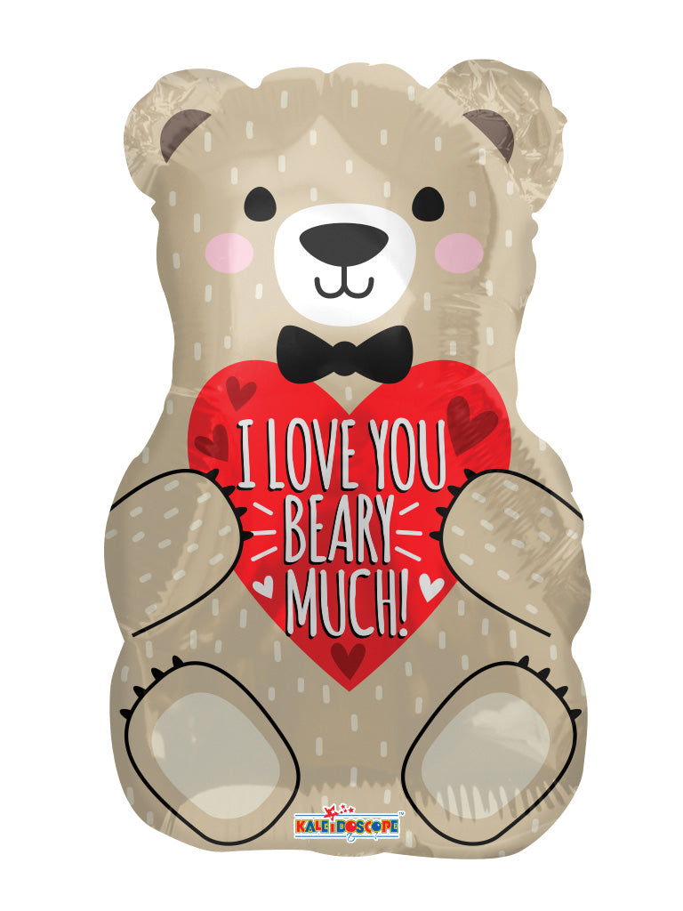 I Love You Bear With Bow Foil Balloon 18"