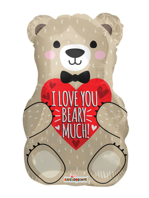 I Love You Bear With Bow Foil Balloon 18"