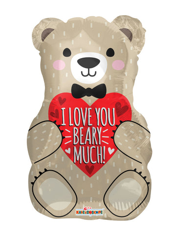I Love You Bear With Bow Foil Balloon 18