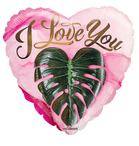 Love You Heart Leave Foil Balloon 18