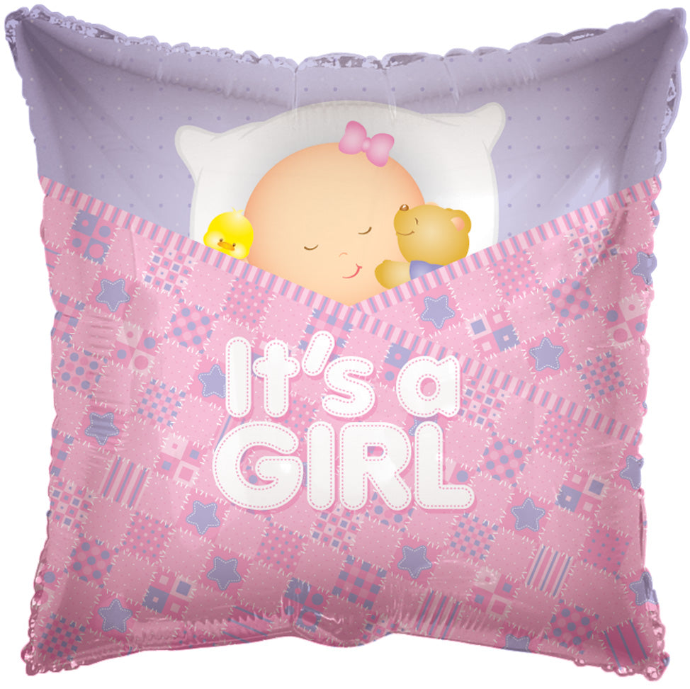 Baby Girl Sleeping Square – Single Pack 18"