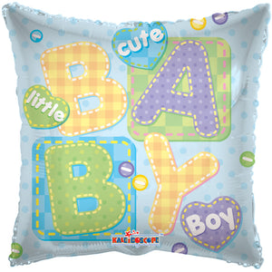 Baby Boy Big Letters Square – Single Pack 18"