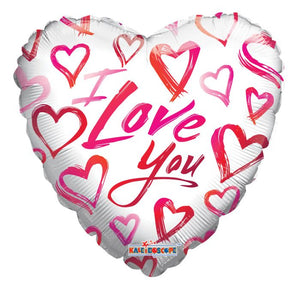 Silver Hearts Love  (2 balloons per package) 9"