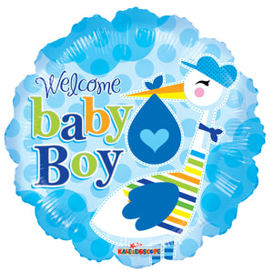 Baby Boy Stork Balloon 18"