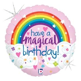 Glitter Magical Rainbow Birthday 18"