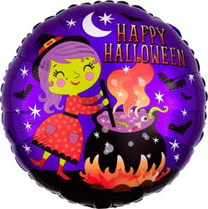 Halloween Witch & Cauldron 17"