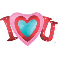 Satin I Love You Heart 33"