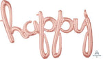 Phrase Script Happy Rose Gold 39"