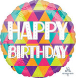 Happy Birthday Colorful Triangles 17"