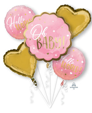 Pink Baby Girl (5 Balloons)