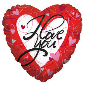 I love you stripe and heart balloon 9" (2 Balloon Per Package)