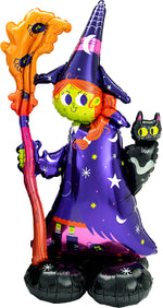 Scary Witch with Cat 55"
