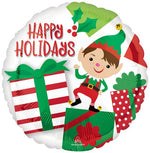 Happy Holidays Adorable Elf Flat 18"