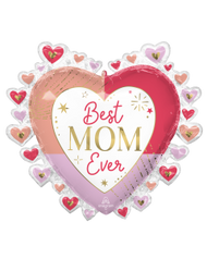 Best Mom Ever Hearts 28"
