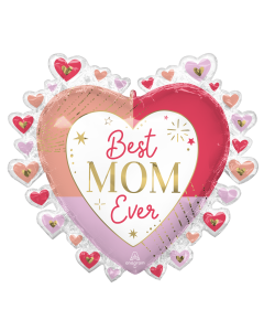 Best Mom Ever Hearts 28"