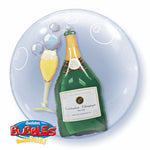 Double Bubble Glass and Bottle Champagne 24"