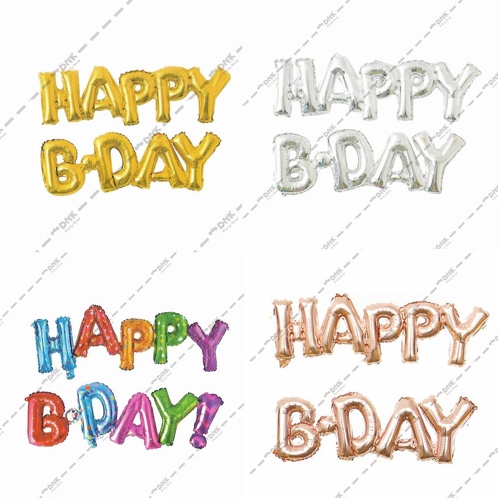 Happy B-Day Script Foil Balloon - 30"in each (Choose your color)
