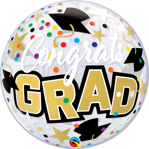 Congrats Grad Confetti Single Bubble 22