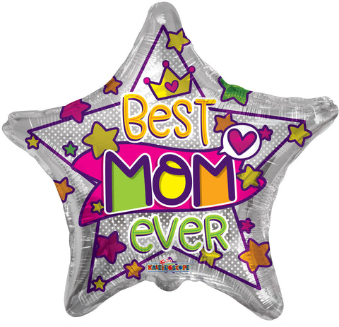 Best Mom Ever Star Foil Balloon 18