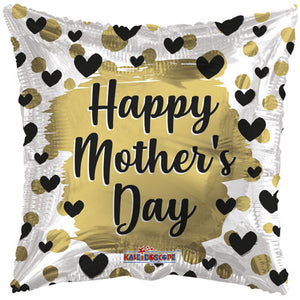 Happy Mother's Day Pillow in Gold and Black 18"
