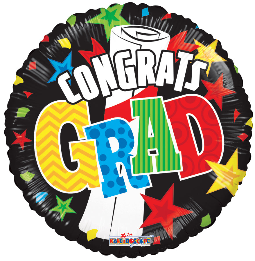 
            
                Load image into Gallery viewer, Grad Banner &amp;amp; Stars Foil Balloon 18&amp;quot;
            
        