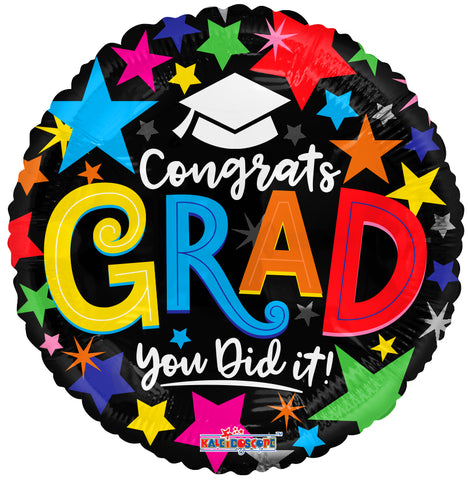 Congrats Grad Stars Foil Balloon 18