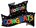 Congrats Grad Banner Shape Foil Balloon 36"