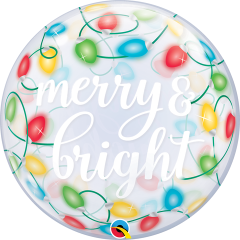 Round Merry and Lights Bubble Balloons 22