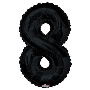 Numbers 0 to 9 Black Foil Balloon 34" each. (Choose your number)