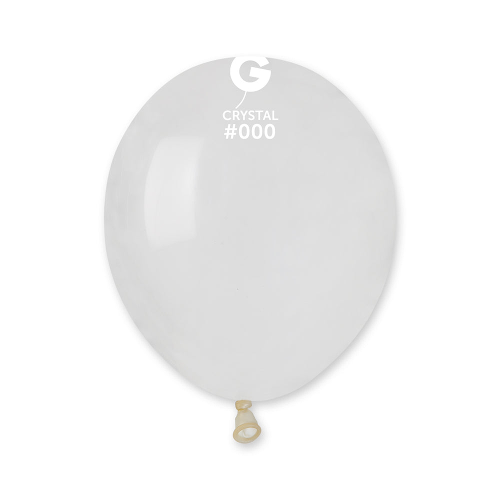 Solid Balloon Crystal A50-000  | 100 balloons per package of 5'' each