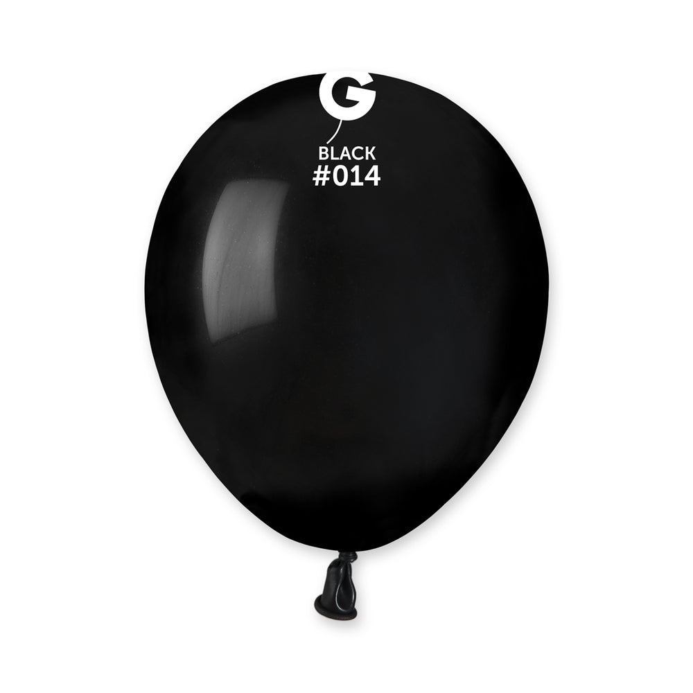 Solid Balloon Black A50-014  | 100 balloons per package of 5'' each