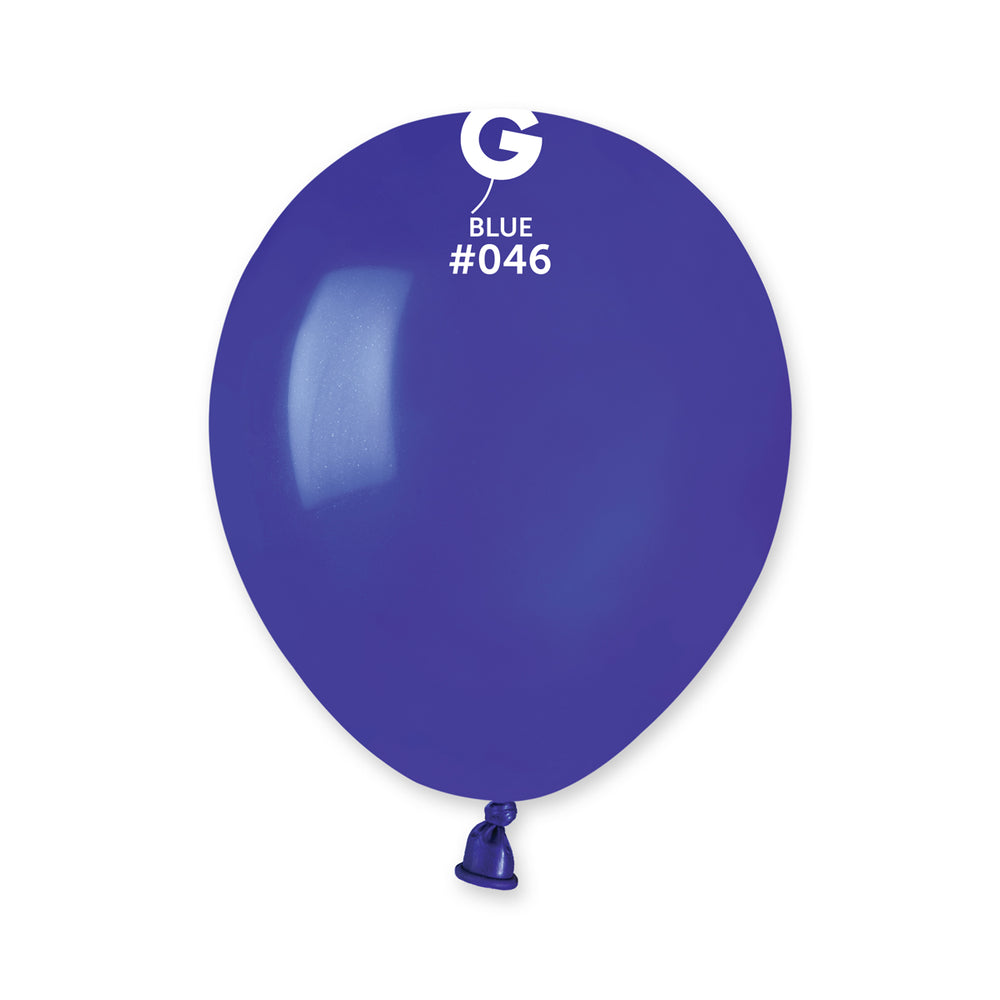Solid Balloon Blue A50-046  | 100 balloons per package of 5'' each