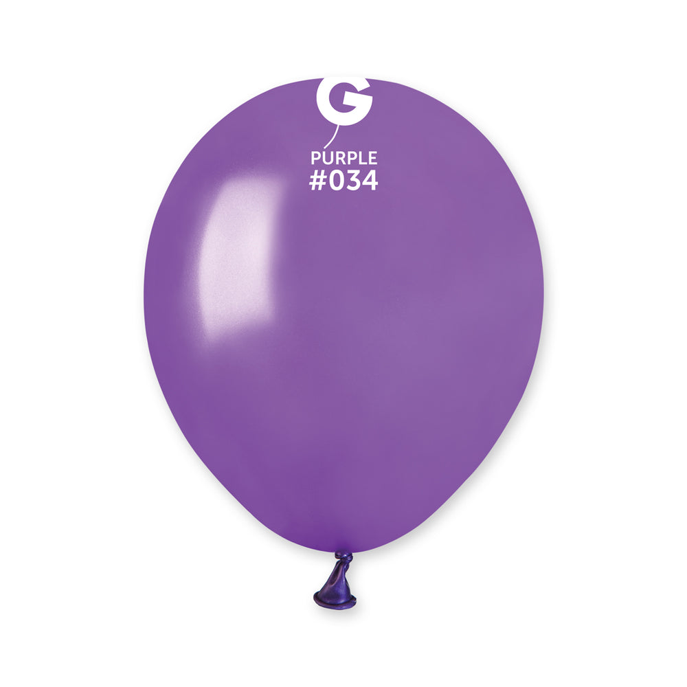 Metallic Balloon Purple AM50-034  | 100 balloons per package of 5'' each