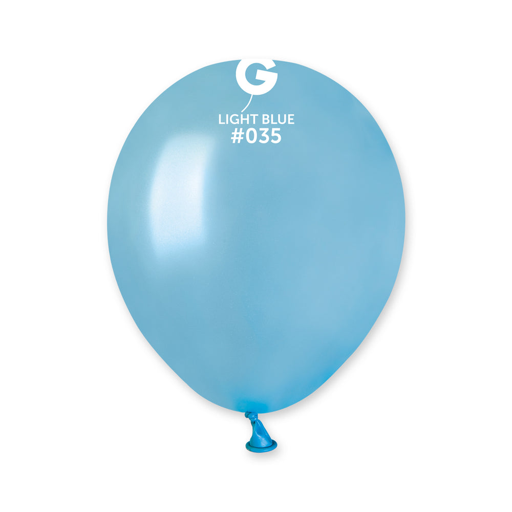 Metallic Balloon Light Blue AM50-035  | 100 balloons per package of 5'' each