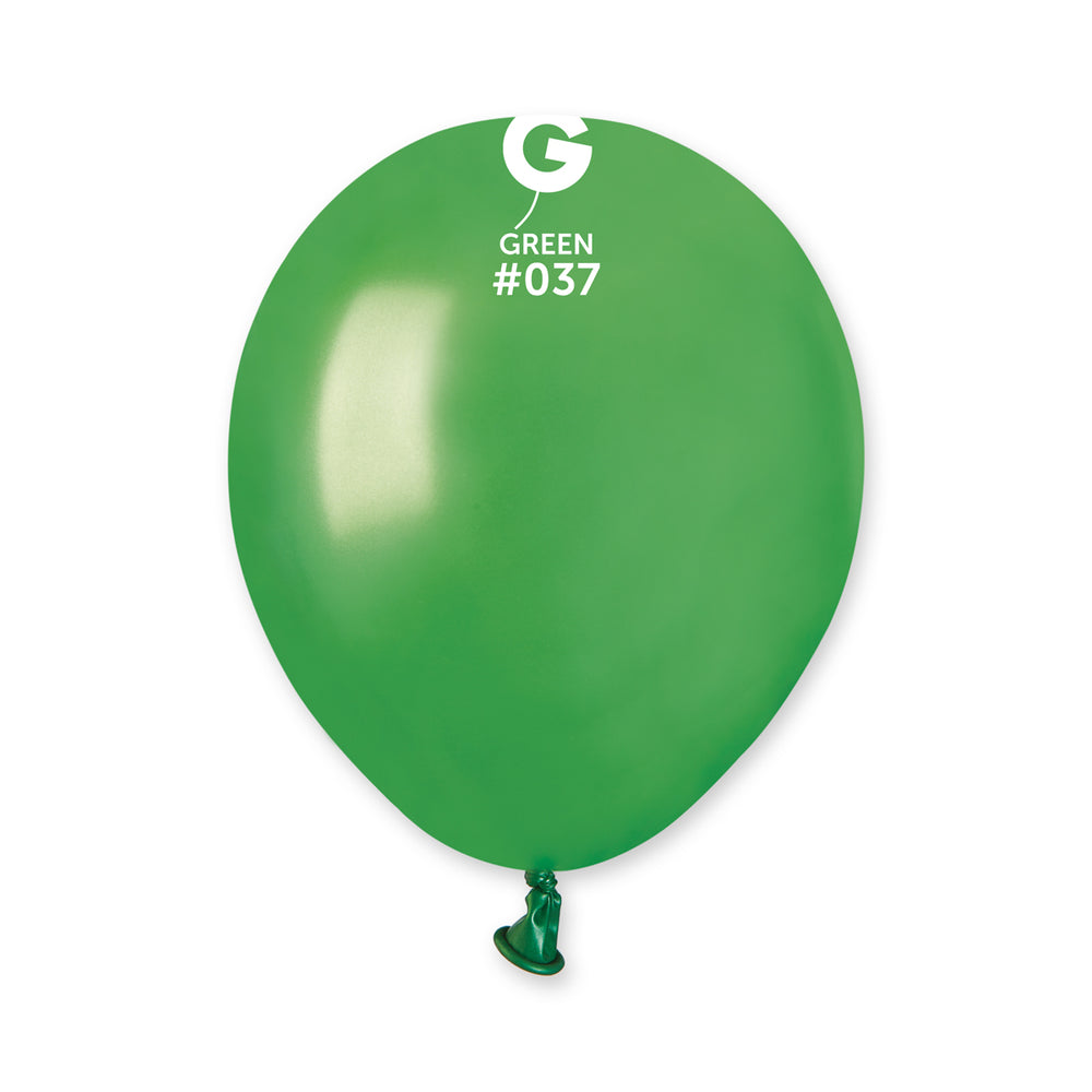 Metallic Balloon Green AM50-037  | 100 balloons per package of 5'' each