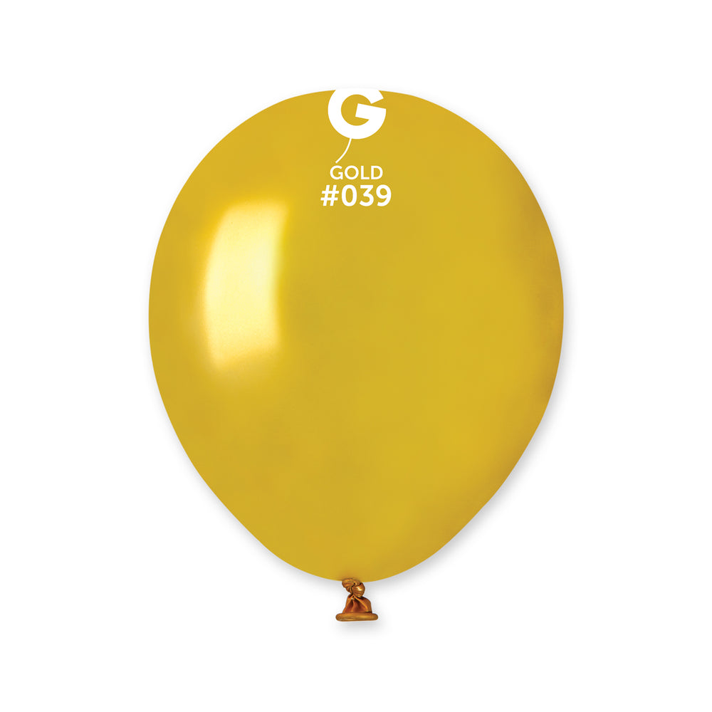 Metallic Balloon Gold AM50-039  | 100 balloons per package of 5'' each