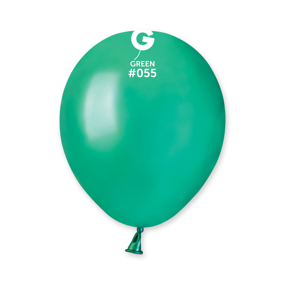 Metallic Balloon Green AM50-055  | 100 balloons per package of 5'' each