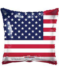 American Flag Foil Balloon Flat  - 18