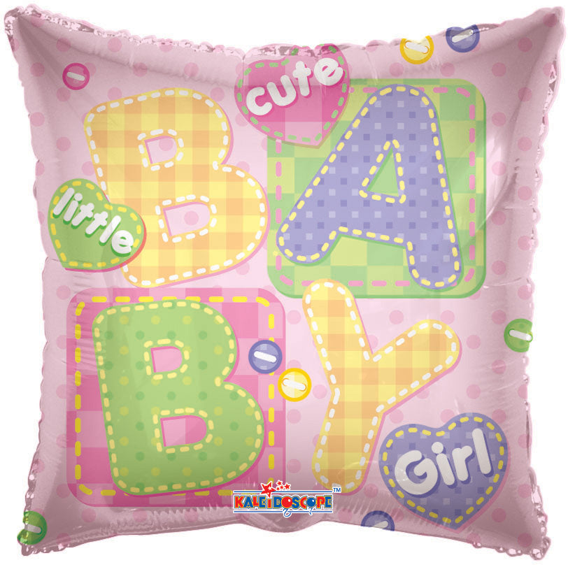 Baby Girl Big Letters Square - Single Pack 18"