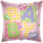 Baby Girl Big Letters Square - Single Pack 18"