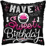 Birthday Cupcake On Black 18"