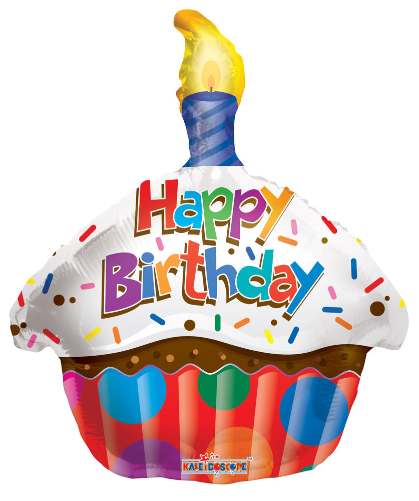 
            
                Load image into Gallery viewer, Birthday Cupcake Foil Balloon - 18&amp;quot; in.
            
        