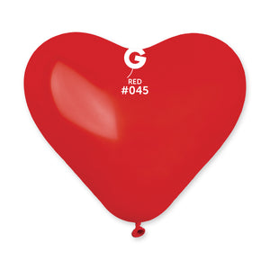 Solid Heart Balloon Red CR10-045  | 50 balloons per package of 10'' each