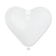 Solid Heart Balloon White CR10-001  | 50 balloons per package of 10'' each