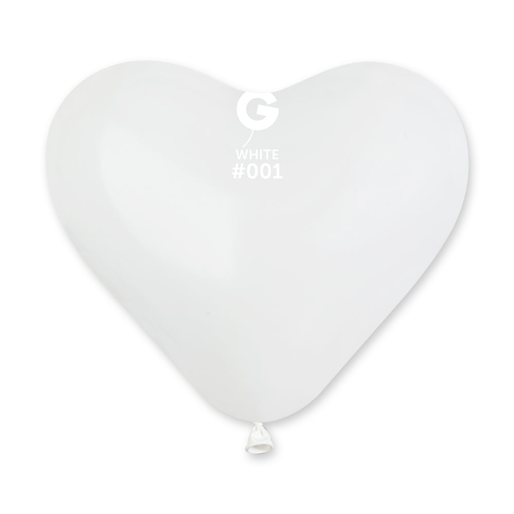 
            
                Load image into Gallery viewer, Solid Heart Balloon White CR10-001  | 50 balloons per package of 10&amp;#39;&amp;#39; each
            
        