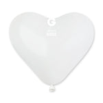 Solid Heart Balloon White CR10-001  | 50 balloons per package of 10'' each
