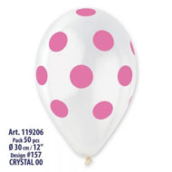 Polka Solid Balloon Clear-Rose GS110-157 | 50 balloons per package of 12'' each