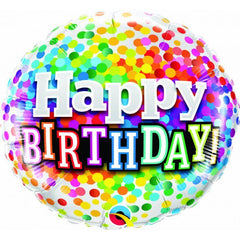 Confetti Rainbow Birthday Foil Balloon - 18